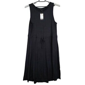 Womens The Limited Black Sleeveless Midi Dress Rayon Spandex Blend Size XXL